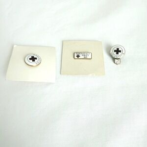 Vintage American Red Cross Volunteer Pin‎ Lot | Emergency First Aid Service